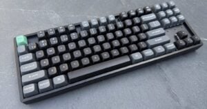 Overhead view of the Keychron K8 Ultra 8K wireless mechanical keyboard.