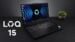 The Lenovo LOQ 15 gaming laptop opened on a desk to show the screen and keyboard.