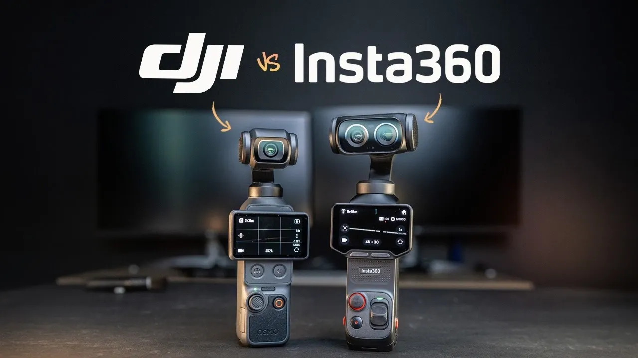 Split screen showing low light performance of both cameras
