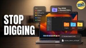 macOS desktop files neatly organized into Stacks