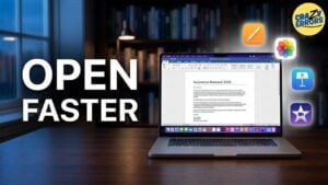 The Mac Finder window with customized app icons in the top toolbar.