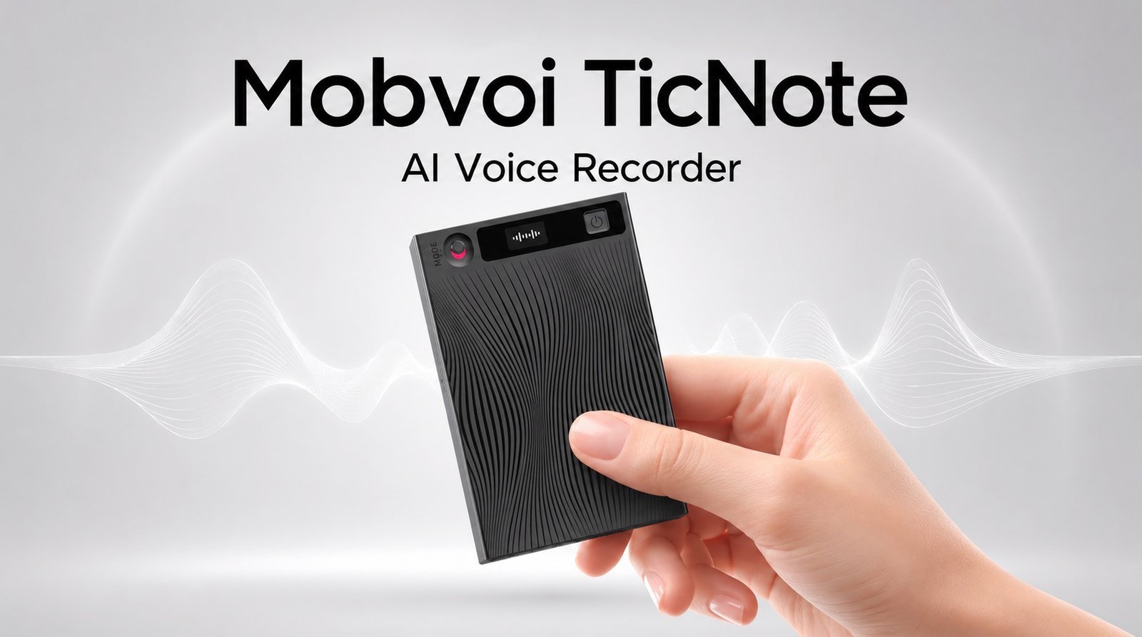 Mobvoi TicNote AI Voice Recorder next to a smartphone