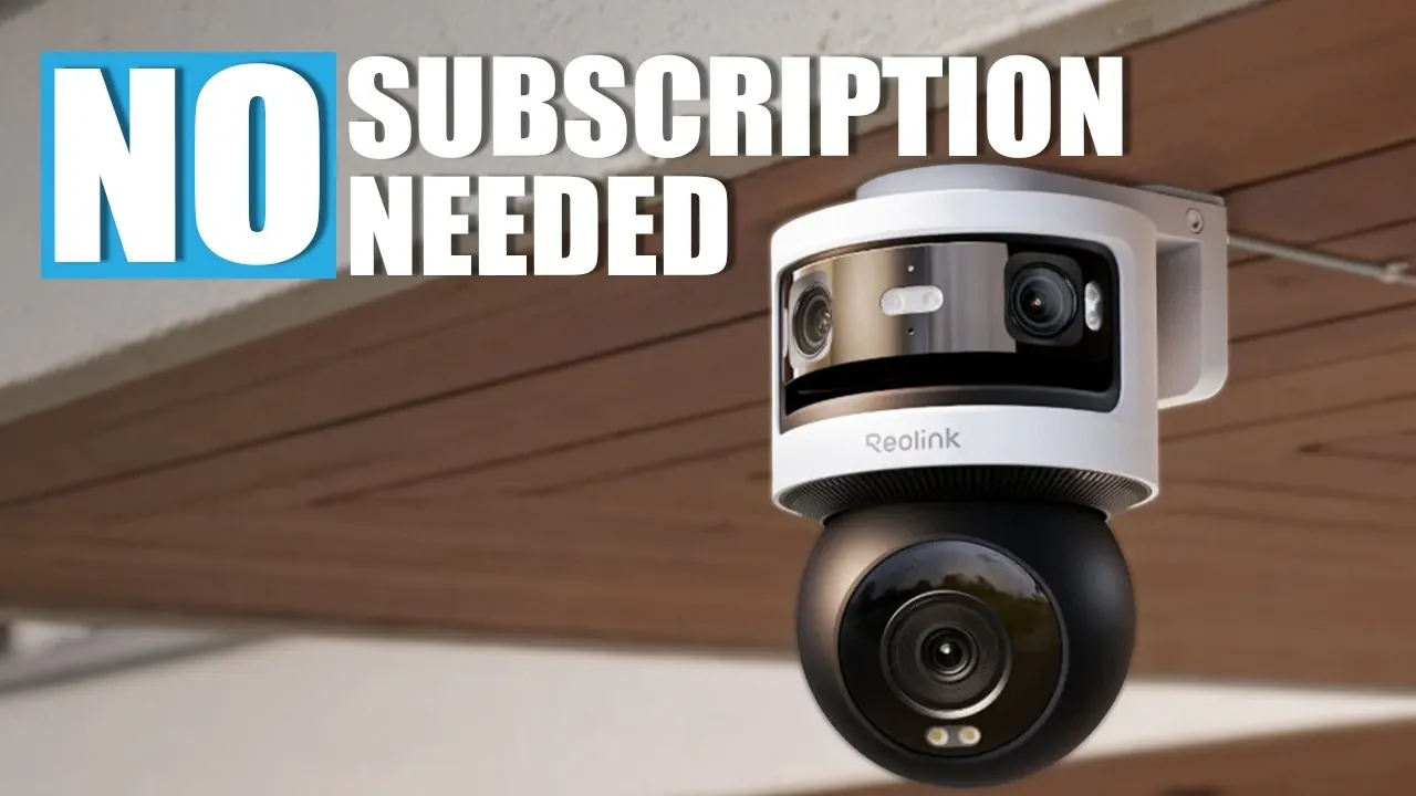 S4 Max dual-lens PTZ security camera with built-in strobe lights and siren.