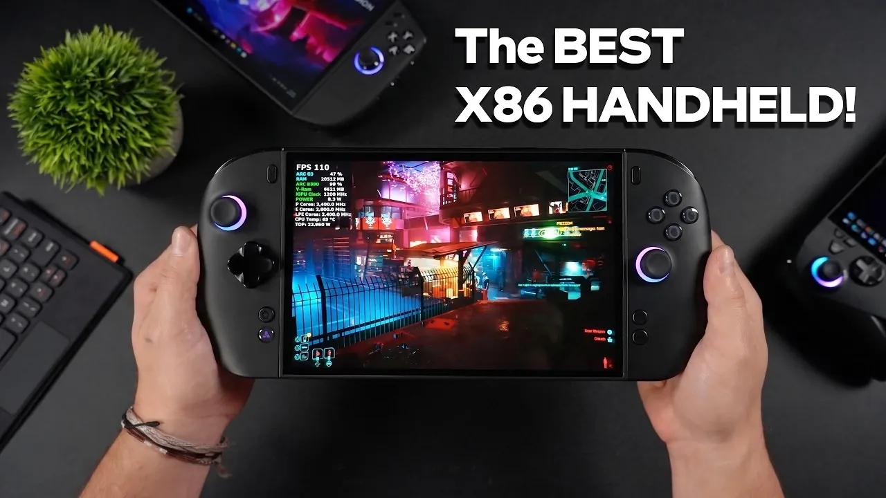 The ONEXPLAYER 3 tablet screen detached from its side controllers.