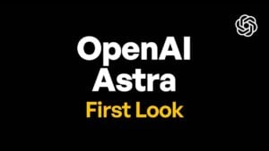 The OpenAI Astra logo displayed on a digital screen.