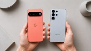 Side by side comparison of the Pixel 11 Pro XL and Galaxy S26 Ultra.