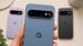 Google Pixel phone placed face down with the edges glowing cyan.