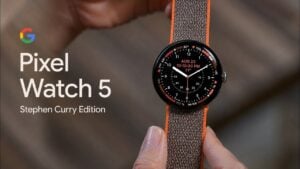 Leaked promotional material for the Pixel Watch 5 Stephen Curry Edition.
