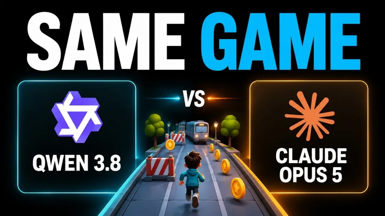 A code editor interface demonstrating an AI game development prompt.