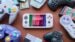 Front view of the Retroid Pocket Nova displaying a classic retro game.