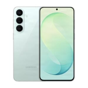 Front and back design of the Samsung Galaxy S26 FE smartphone.