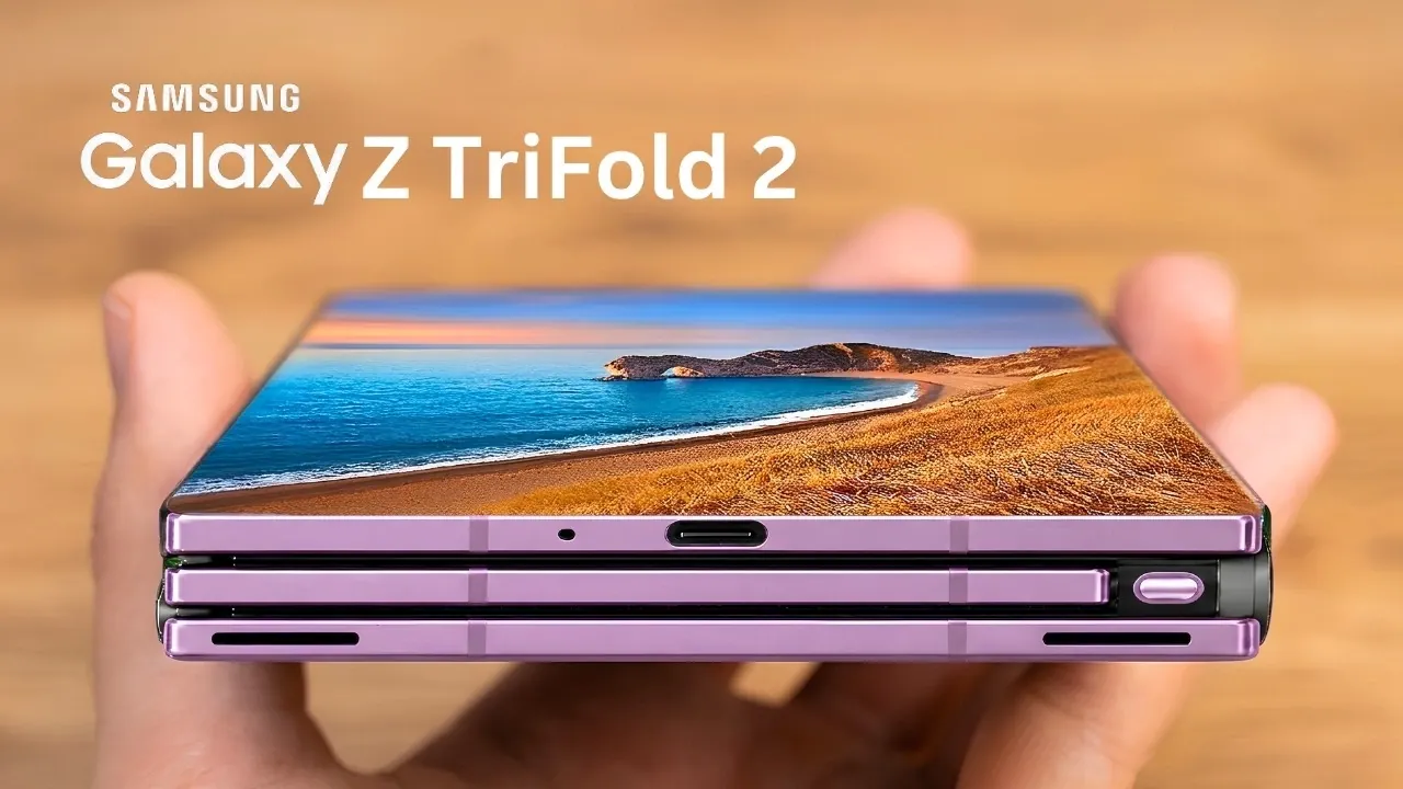 Illustration of a potential Samsung rollable smartphone display.