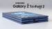 Concept render of a triple-folding Samsung smartphone resting on a desk