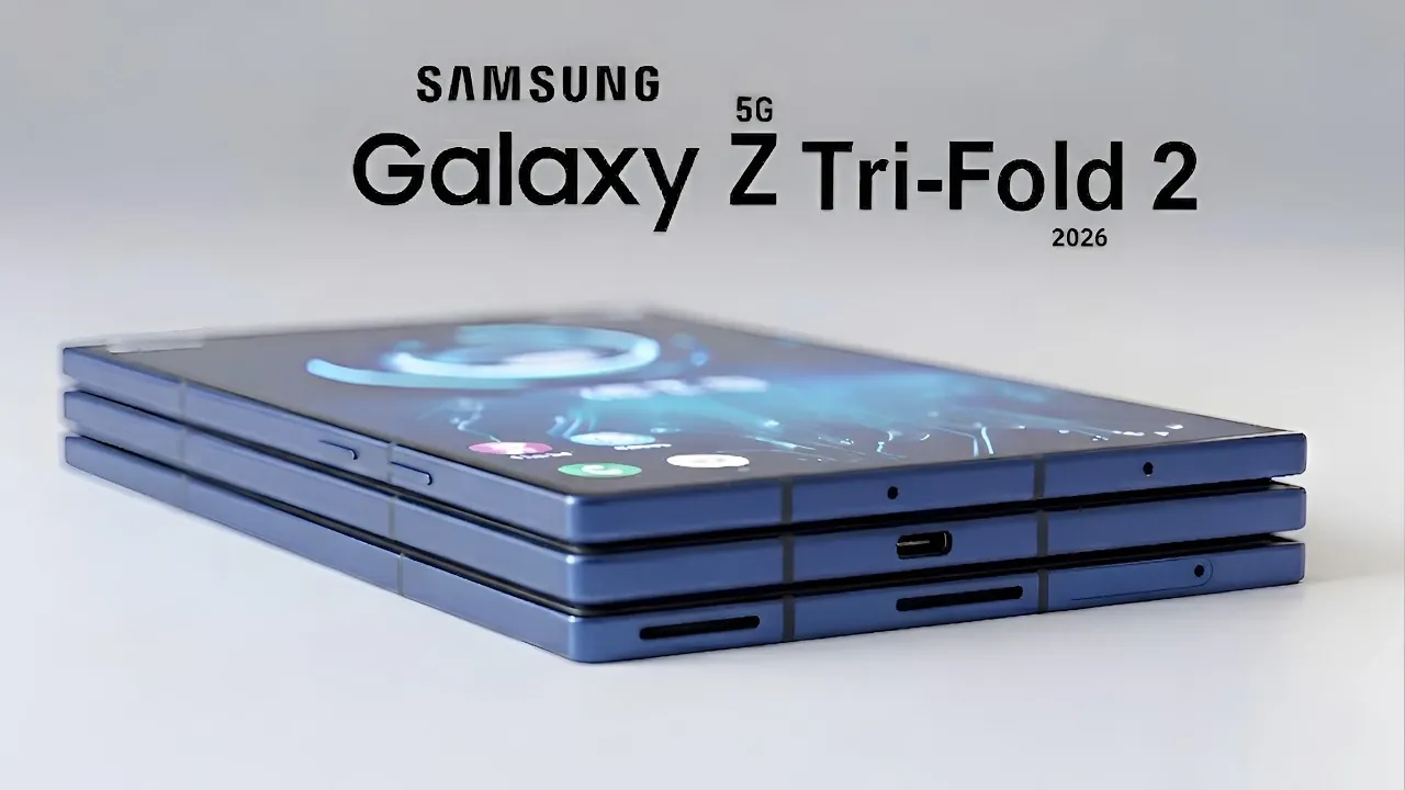 Graphic showing an expanding rollable OLED mobile display extending outward
