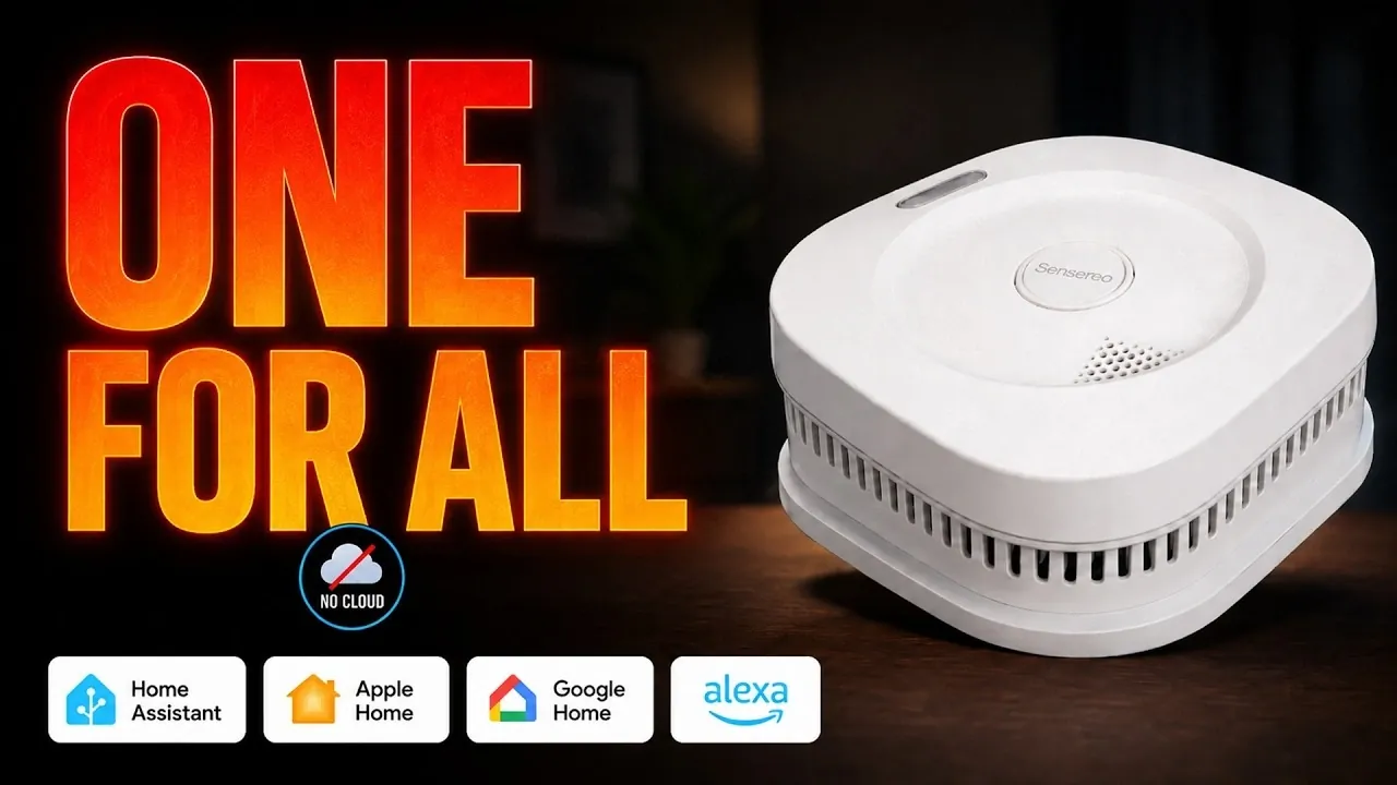 Two Sensoreo smart smoke alarms communicating over a local network.