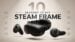 The front profile and strap design of the Valve Steam Frame VR headset.