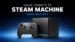 The Valve Steam Machine console displaying a game on screen.