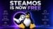 The SteamOS desktop environment interface showing standard applications.