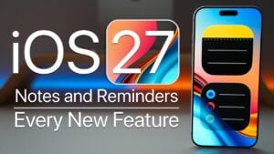 Updated app icons featuring a liquid glass design for Notes and Reminders.