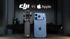 Side-by-side comparison of the Pocket 4P and iPhone 17 Pro