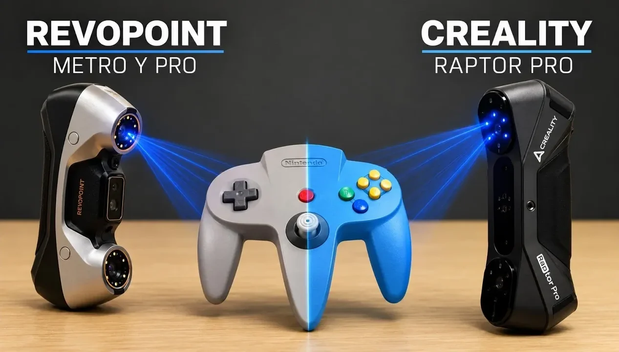 The Creality Raptor Pro 3D scanner capturing a small part.