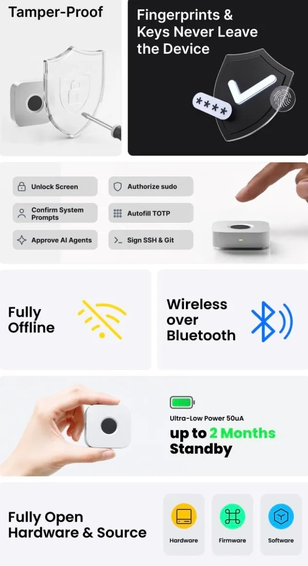 $59 Immurok Desktop Wireless Fingerprint Auth Key Adds Biometric Login to Mac, PC and Linux image 1