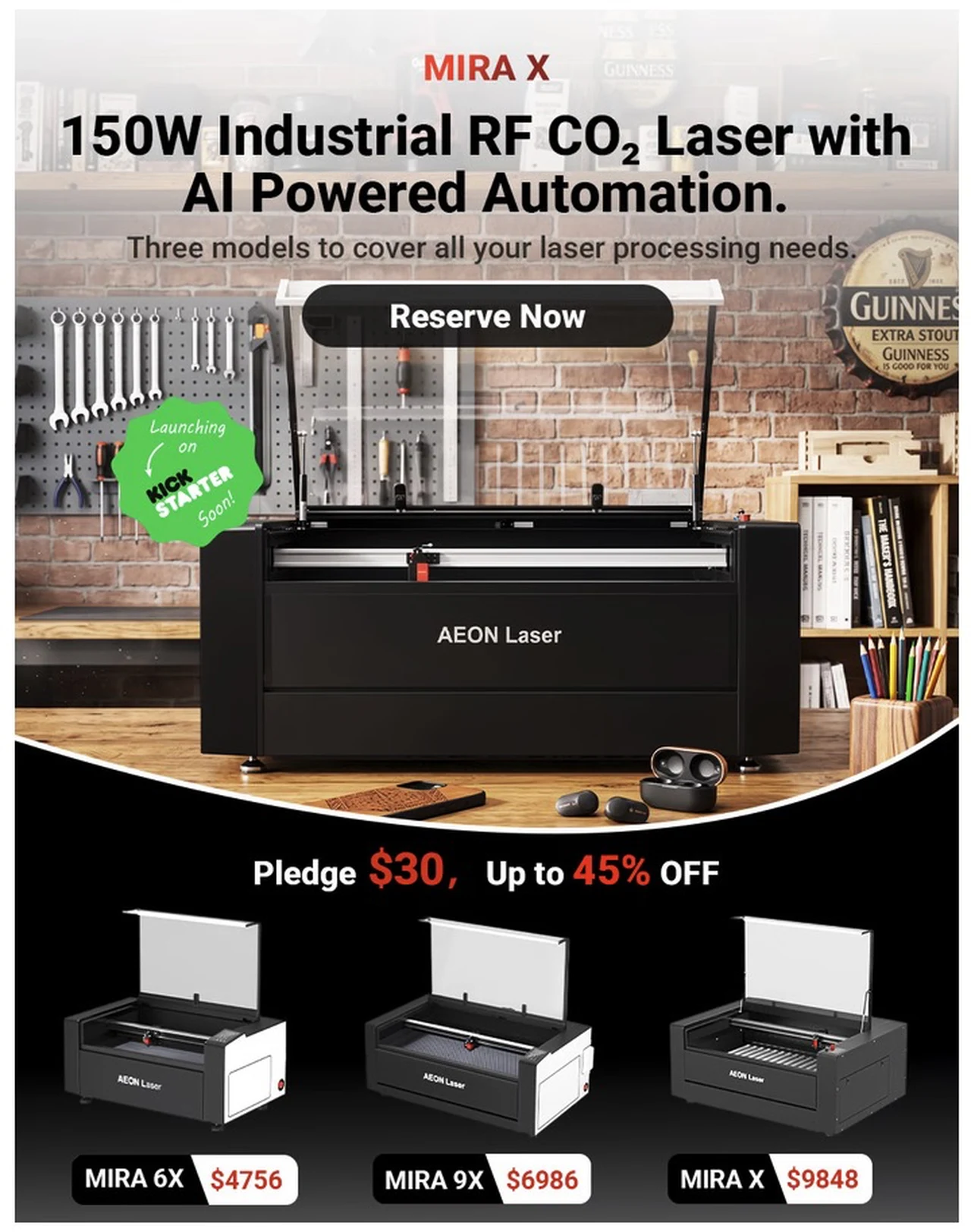 MIRA X 150W RF CO2 Laser Kickstarter 2026 Prices