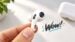 Concept rendering of Apple AirPods featuring tiny built-in cameras on the stems.
