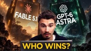 A side-by-side comparison of websites generated by GPT-6 Astra and Fable 5.1.