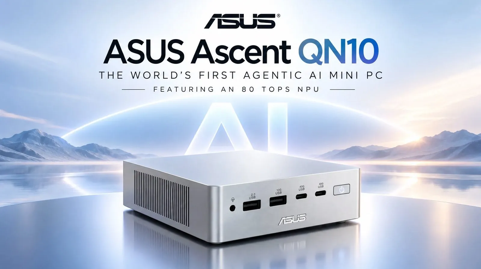 ASUS Ascent QN10 running dual monitor setup