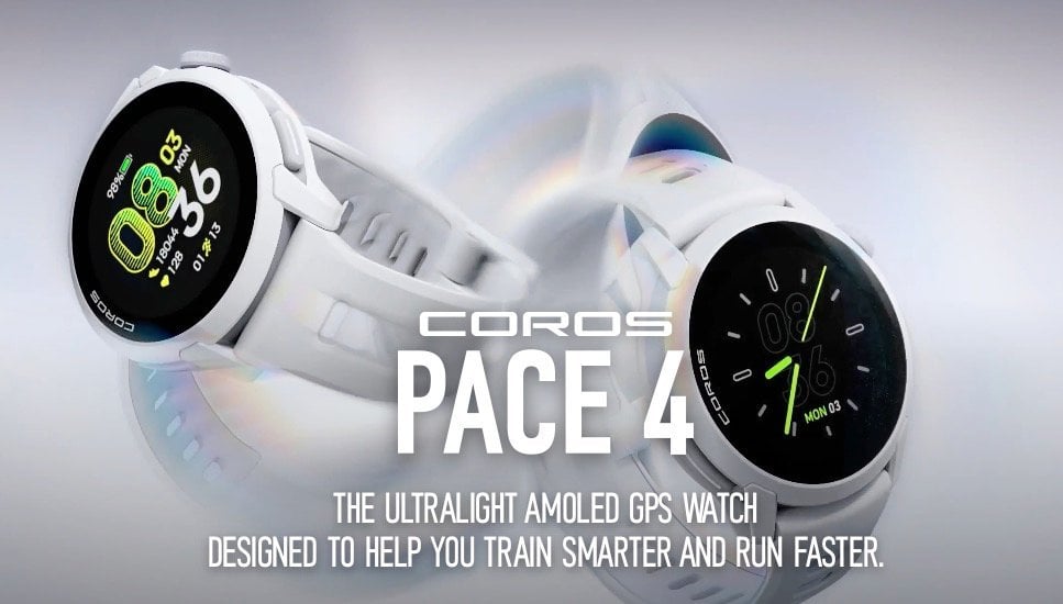 A person panning and zooming on the COROS Pace 4 smartwatch map screen.