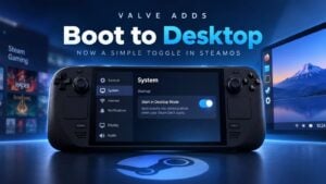 The settings menu showing the new direct desktop mode toggle
