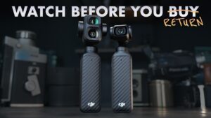 Side-by-side comparison of the DJI Pocket 4P and Pocket 4 cameras.