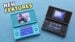 Anbernic RG DS handheld console displaying a retro game on dual screens.