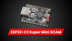 Comparison between an ESP32-C3 board with and without flash memory.