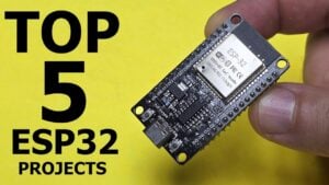 An MQ2 gas sensor connected to an ESP32 displaying readings on an OLED screen.