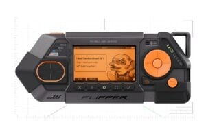 The Flipper One pocket-sized cyber deck device.