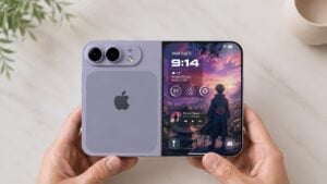 A concept rendering of the rumored foldable iPhone Ultra.