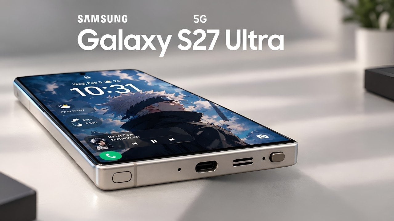 Close up view of the leaked Samsung Galaxy S27 Ultra camera array.