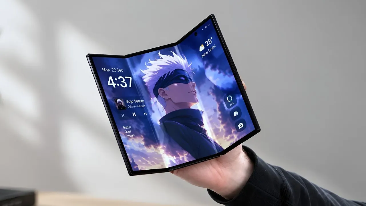 Concept render of the Samsung Galaxy Z TriFold 2 folded on a desk