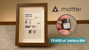 Back of an IKEA photo frame housing a hidden smart home sensor