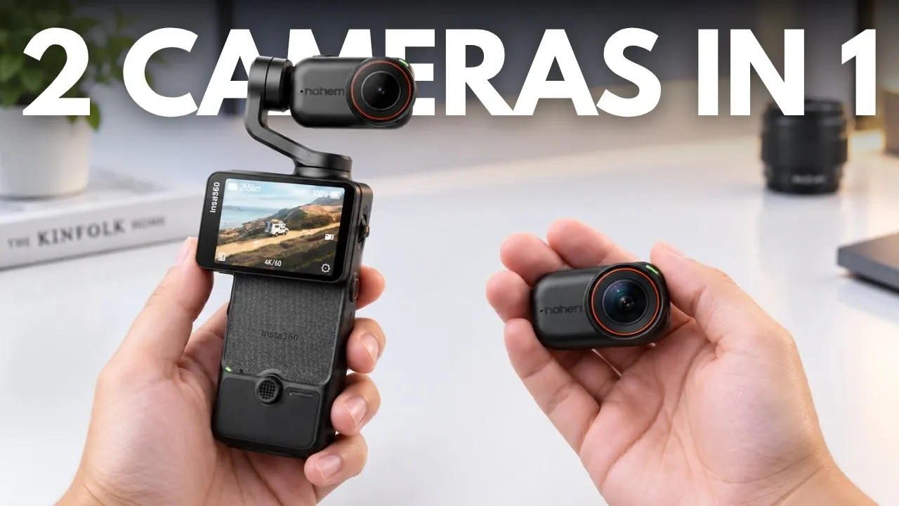 A detached camera module clipped to a cyclist for a hands-free POV shot.