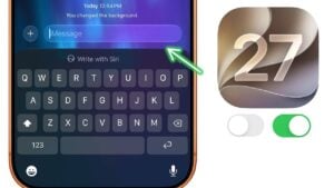 The main settings menu interface in iOS 27.