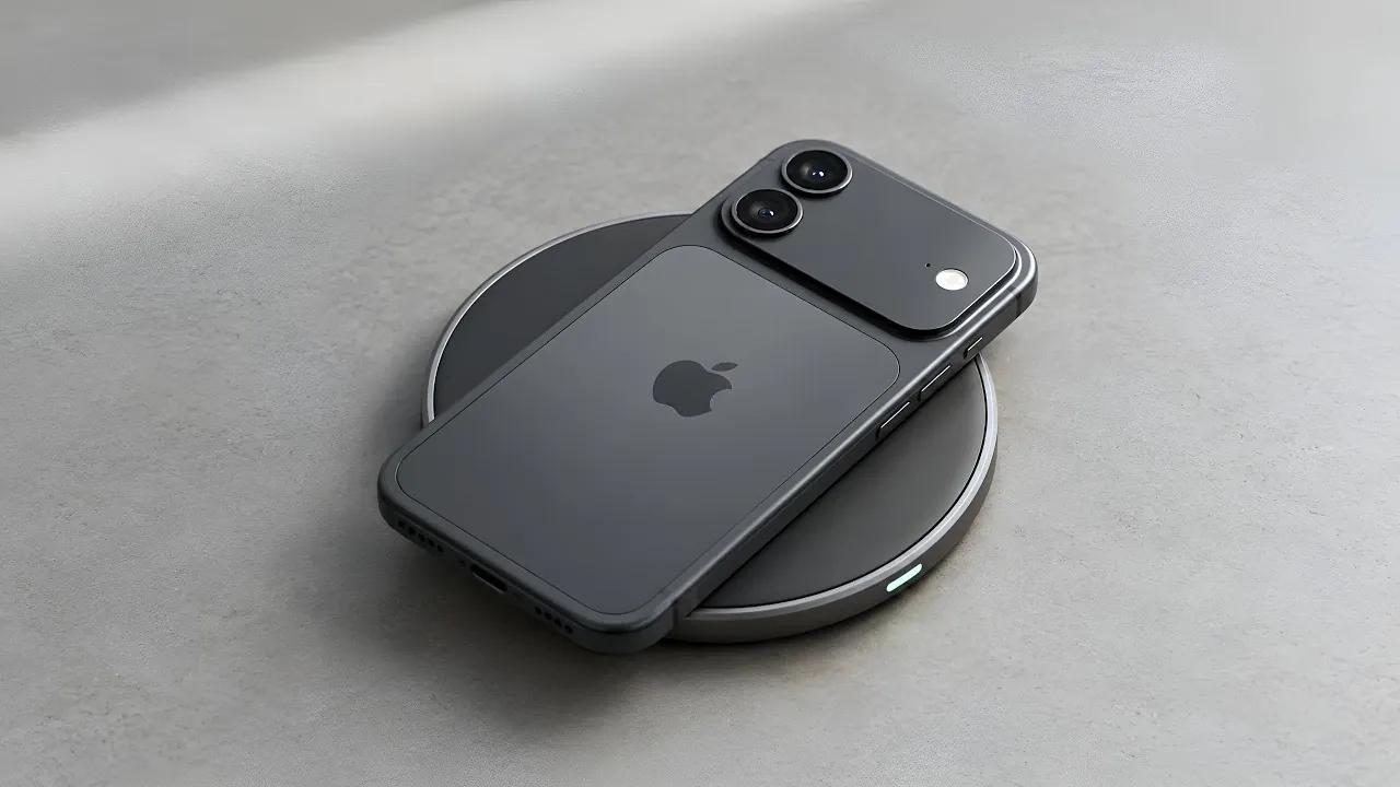 A mock up showing potential design changes for the iPhone 18 Pro.