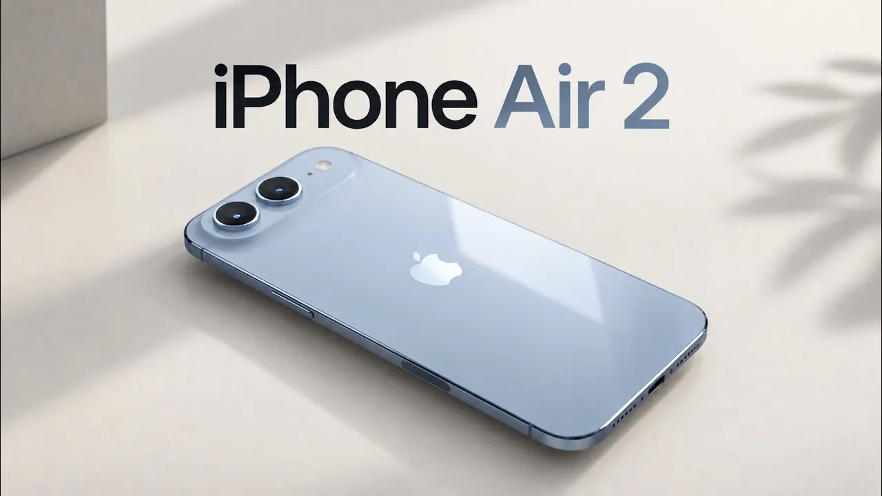 Side profile view showing the thin chassis of an iPhone concept.