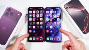 Side by side speed test comparison of the iPhone 18 Pro Max and iPhone 16 Pro Max
