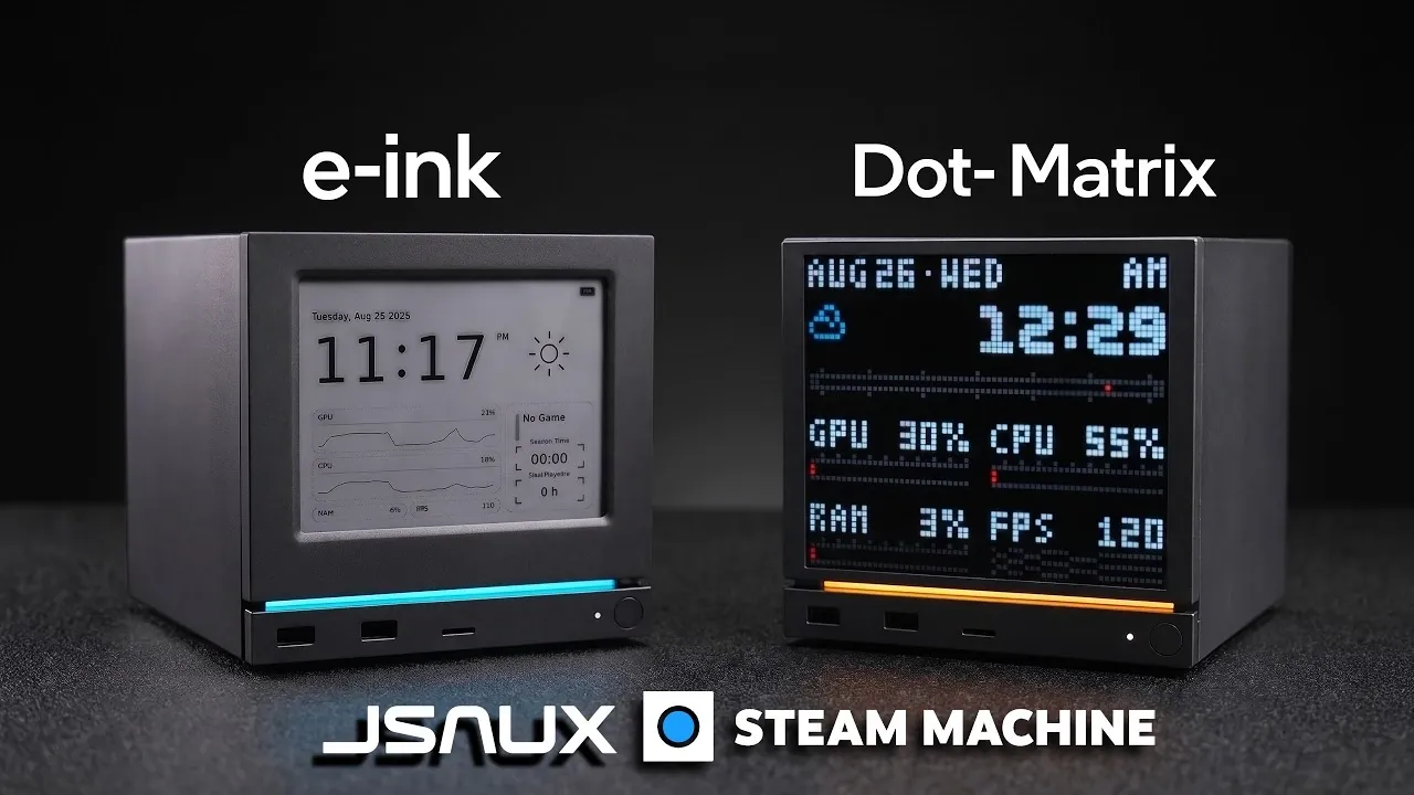 A 64x64 resolution Pixel Matrix screen showing live device stats.