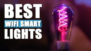 A Lifx smart bulb showing vibrant RGB colors.