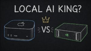 Side-by-side comparison of the Mac Studio and DGX Spark.