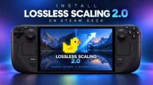 The Lossless Scaling 2.0 configuration menu on a Steam Deck display.